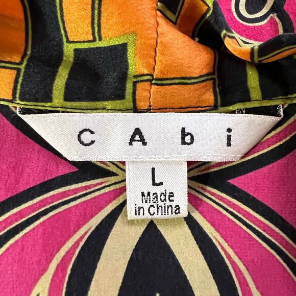 CAbi Womens Chelsea Erte Silk Kimono Tunic Top Blouse Shirt Tie Waist Large - Picture 9 of 11
